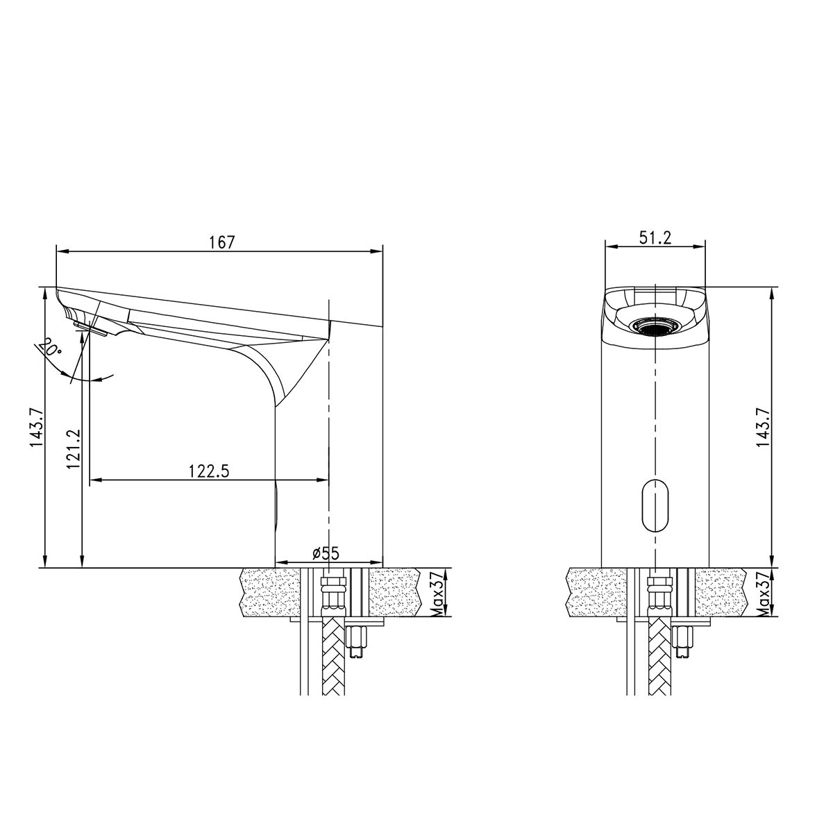 Чертеж Смеситель для раковины Lemark Project LM4658CE
