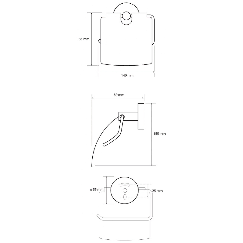 Чертеж Держатель бумаги Bemeta Dark 104112010