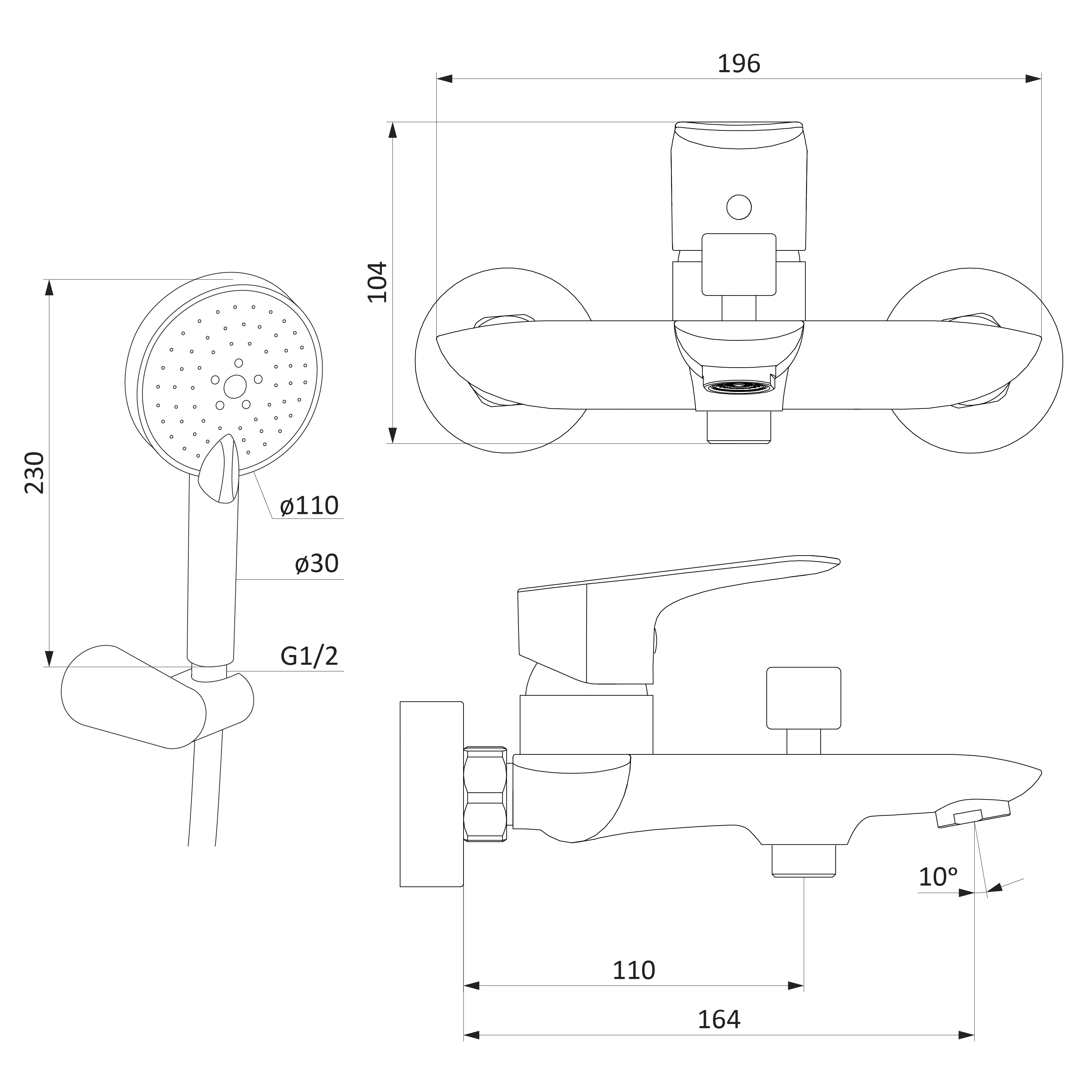 Чертеж Смеситель для ванны Damixa RedBlu Palace Grand 461300000 хром