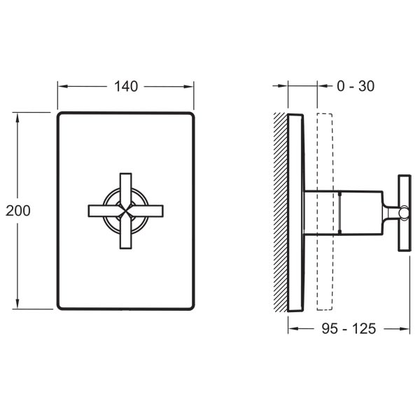 Чертеж Переключатель Jacob Delafon Modulo E75415-CP