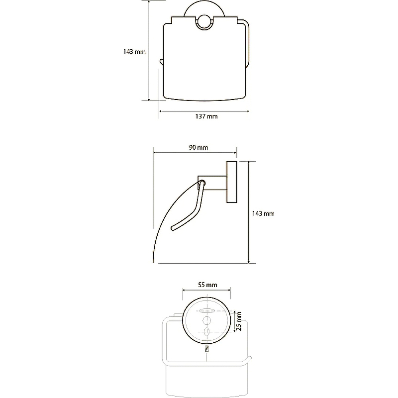 Чертеж Держатель бумаги Bemeta Neo 104112015