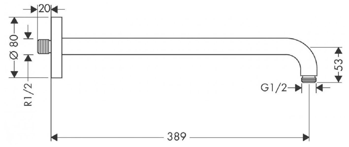 Чертеж Кронштейн для верхнего душа hansgrohe 27413670
