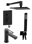 Комплект смесителей Paffoni Ringo KITRIN018NO071, черный матовый