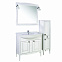Комплект мебели ASB-Woodline Модена 85 9130K белая патина (Тумба+раковина+зеркало+светильники)
