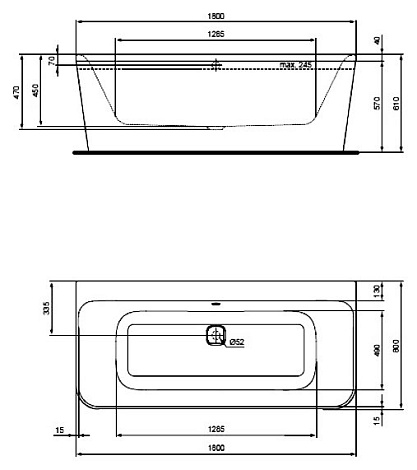 Акриловая ванна Ideal Standard Tonic II 180x80 E399601