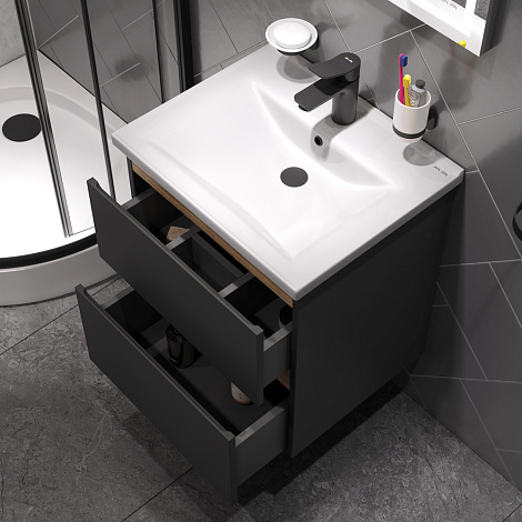 Комплект мебели для ванной комнаты AM.PM X-Joy 55 BK85GO черный матовый