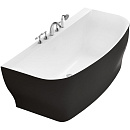 Акриловая ванна BelBagno 165x78 BB74-NERO-W0 черно-белая, без перелива