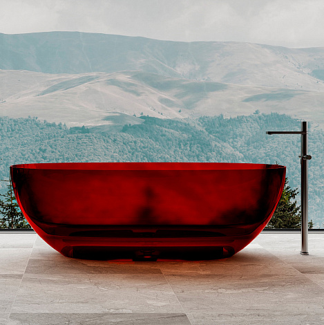 Прозрачная ванна Abber Kristall 170x75 AT9703Rubin красный