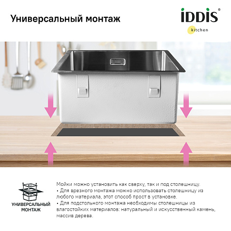Кухонная мойка IDDIS Edifice EDI44G0i77