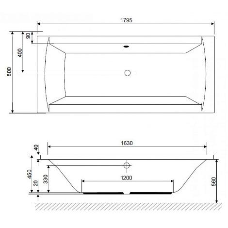 Панель фронтальная для ванны AM.PM Admire W1AA-180-080W-P